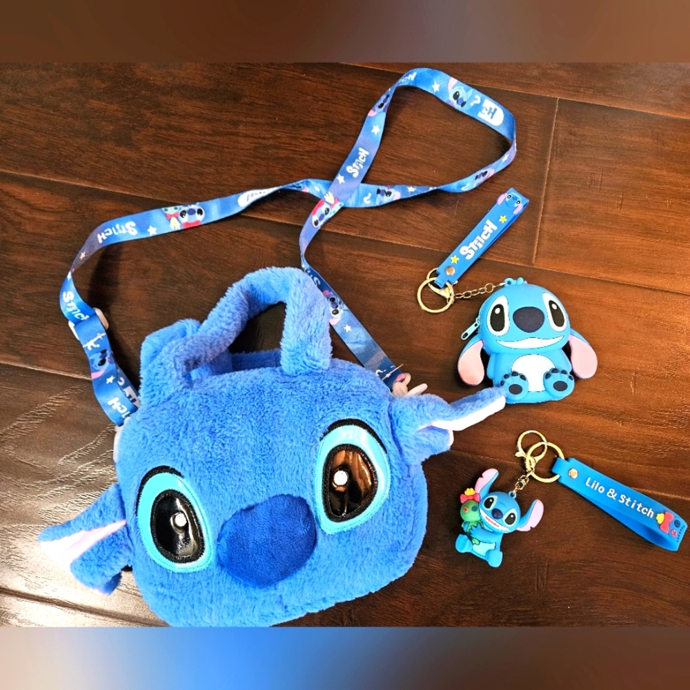 STITCH Crossbody Bag and Keychains